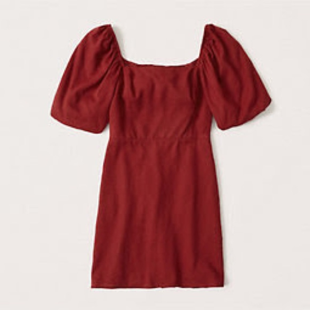 Abercrombie Puff Sleeve Dress Red sz Small Tall